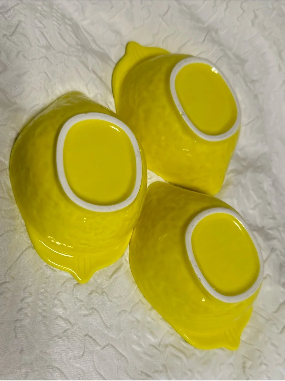 Bright Yellow Ceramic Serving Bowls - Set of 3
